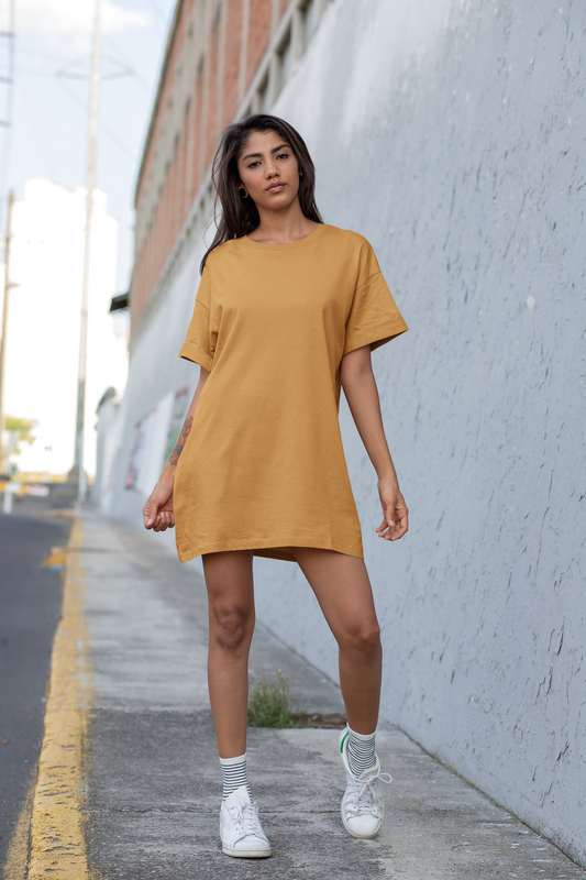 Female T-Shirt Dress Golden Yellow