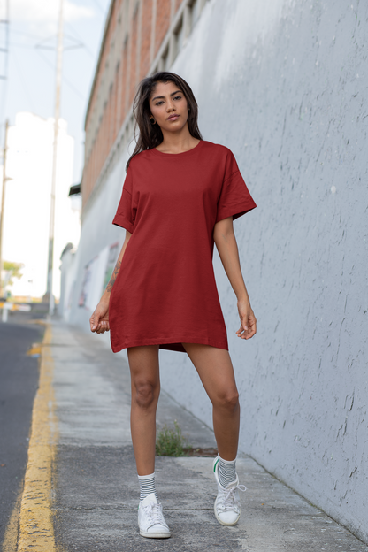 Female T-Shirt Dress Red