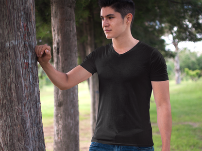 Male Vneck Half Sleeve Black