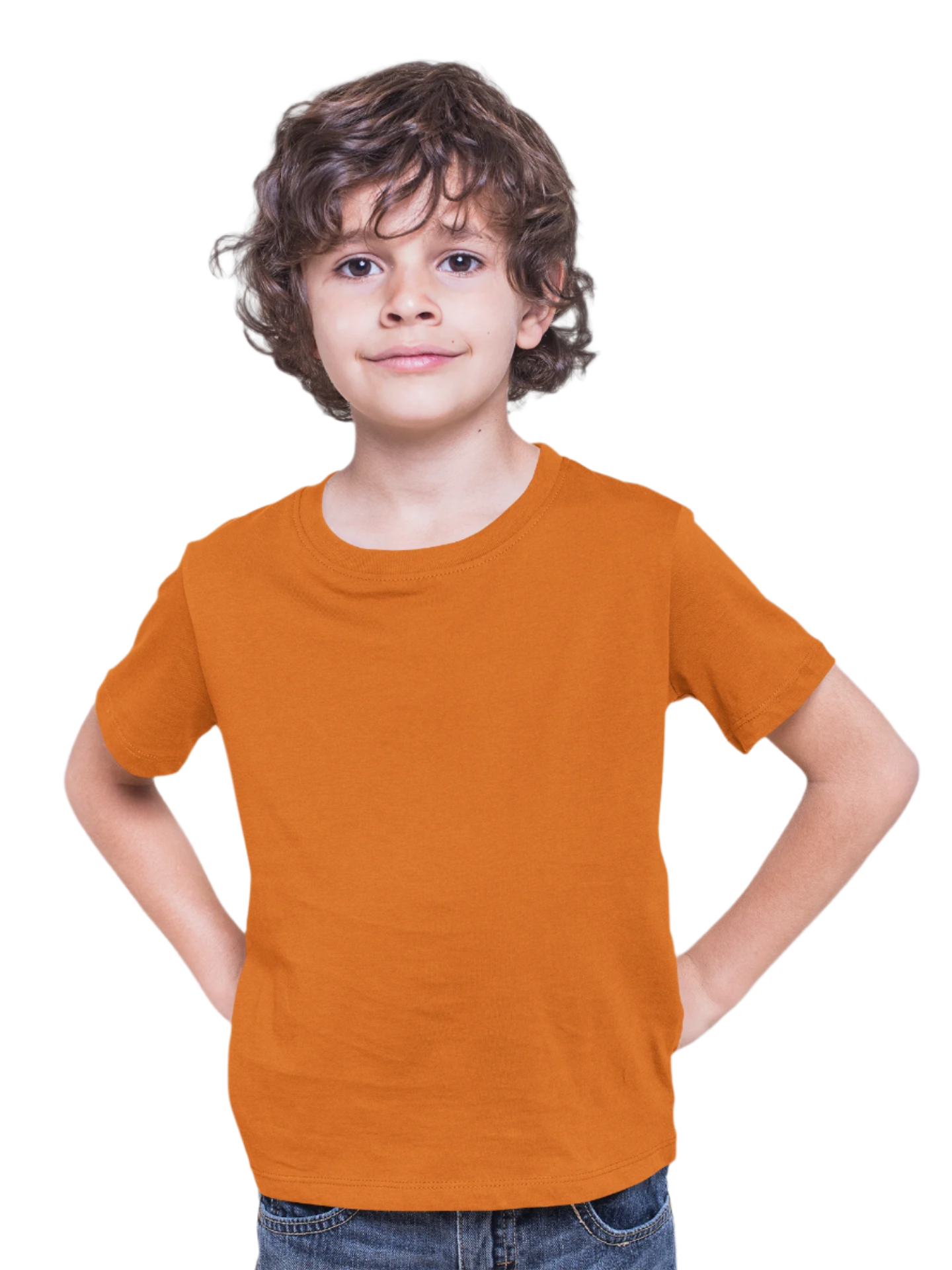 Boy Round Neck Half Sleeve Classic Orange