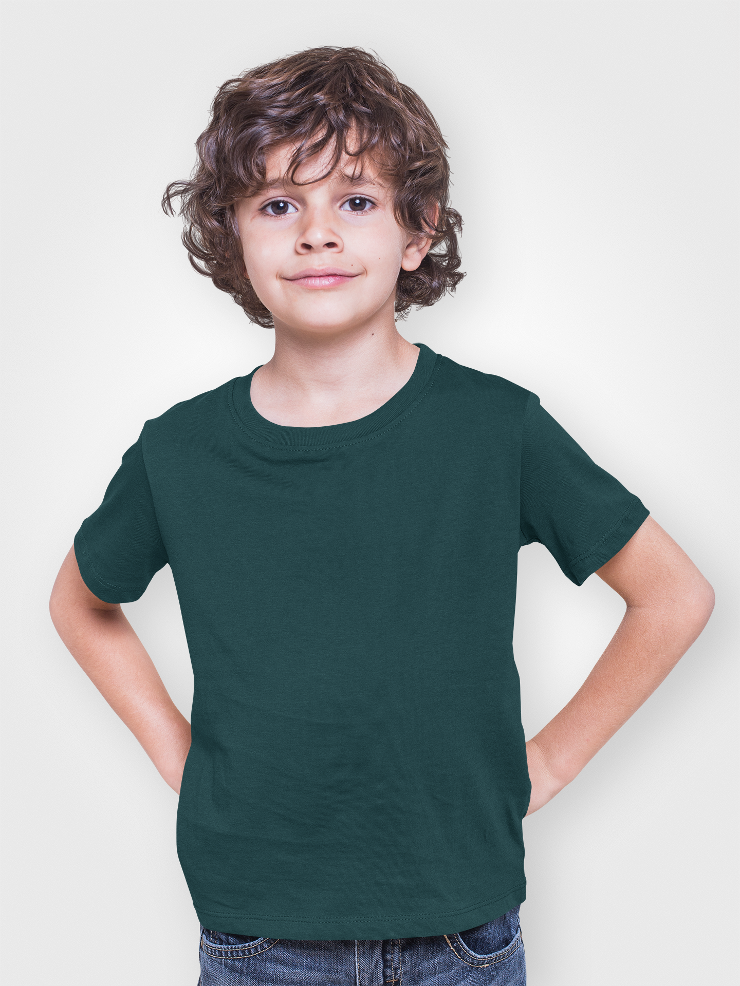 Boy Round Neck Half Sleeve Classic Petrol Blue