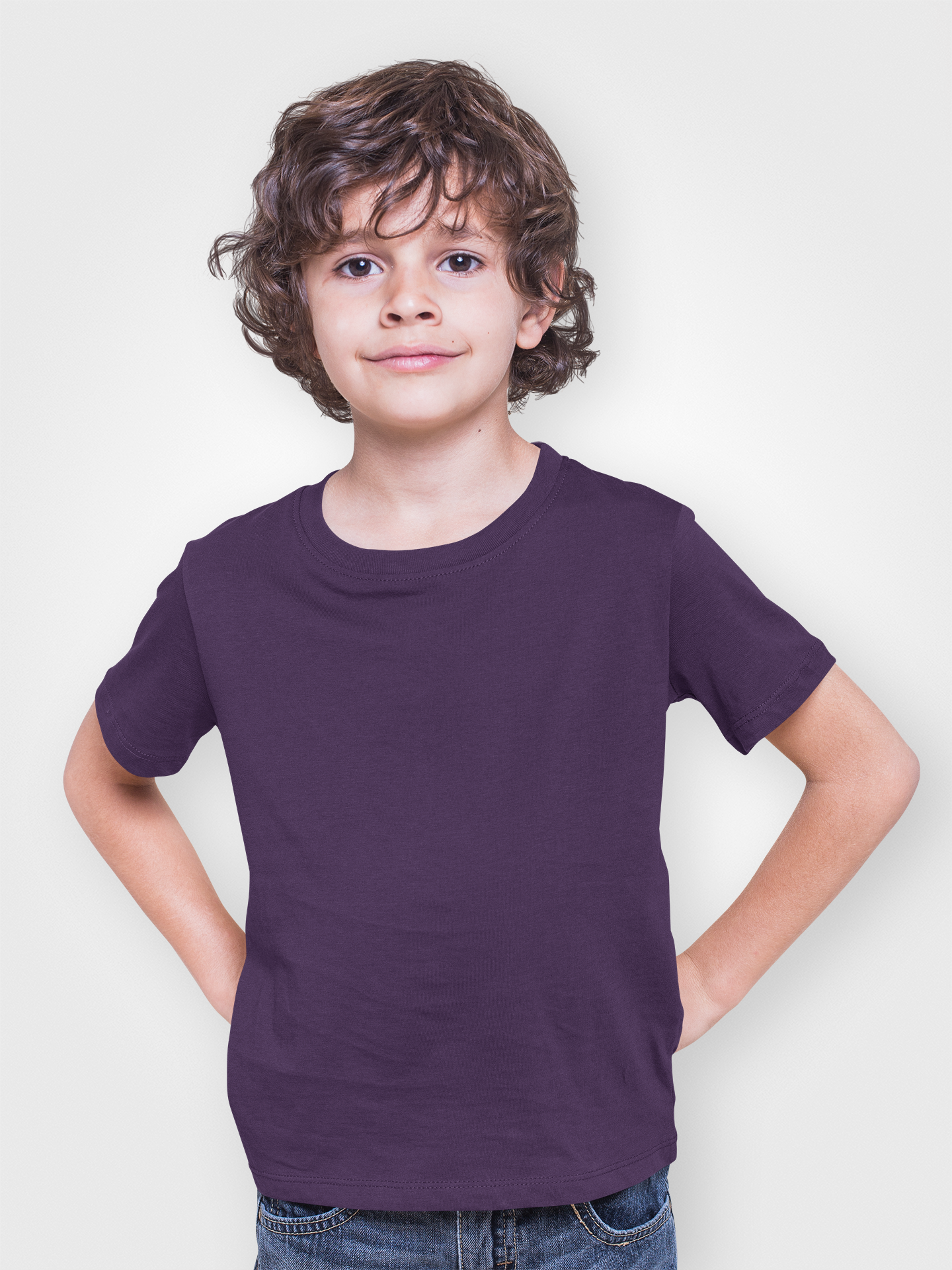 Boy Round Neck Half Sleeve Classic Purple