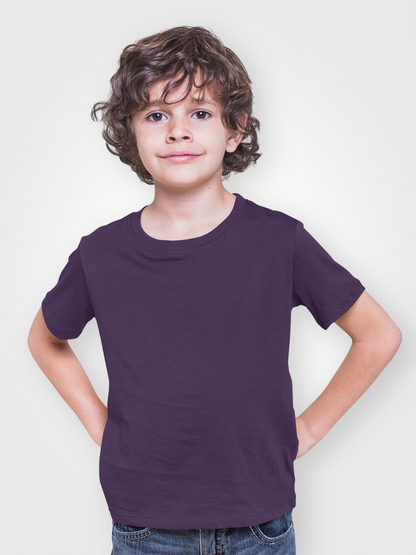 Boy Round Neck Half Sleeve Classic Purple