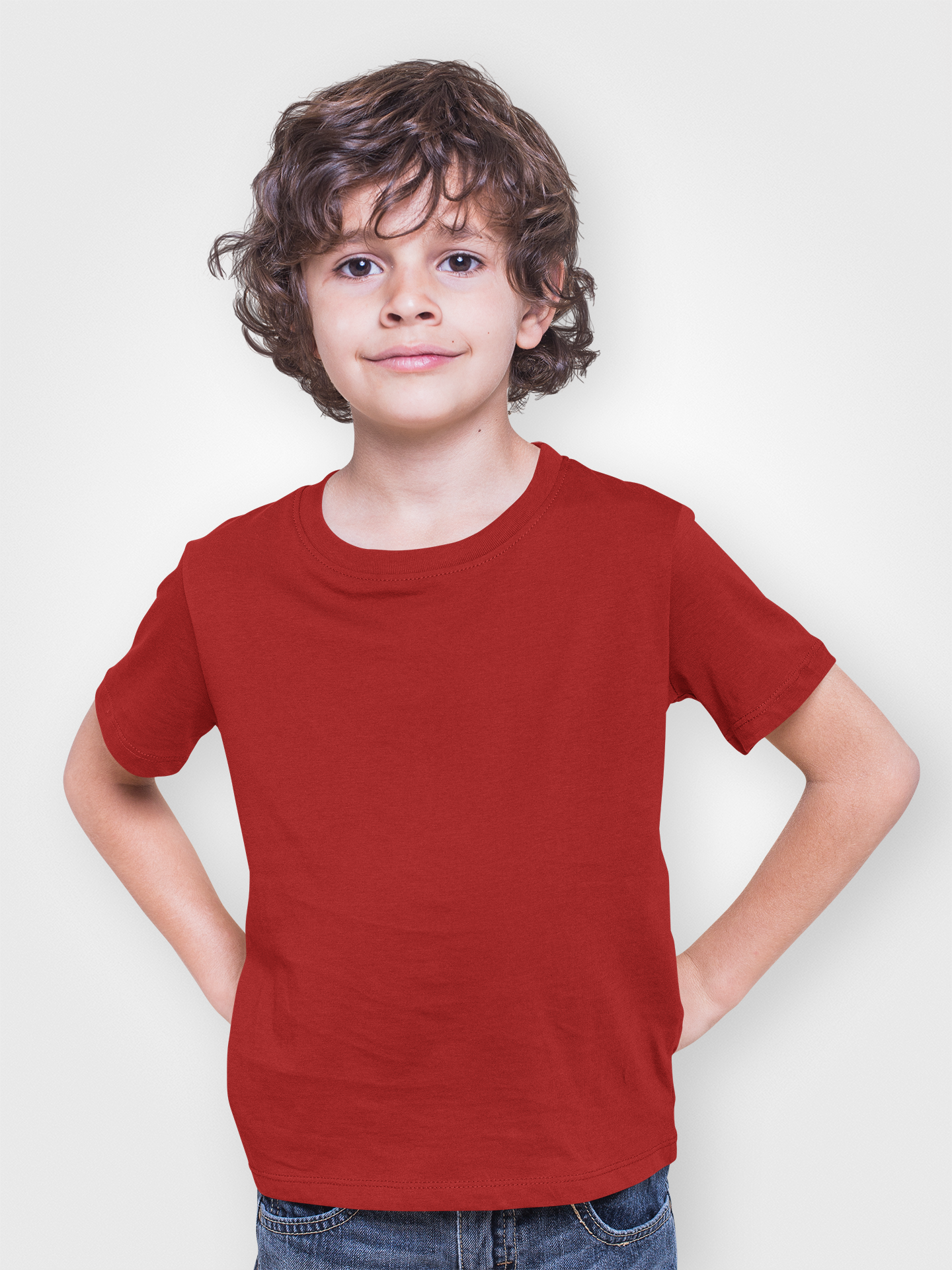 Boy Round Neck Half Sleeve Classic Red