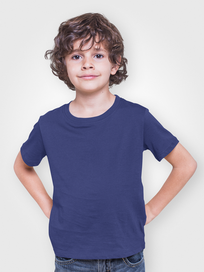 Boy Round Neck Half Sleeve Classic Royal Blue