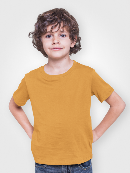 Boy Round Neck Half Sleeve Classic Golden Yellow