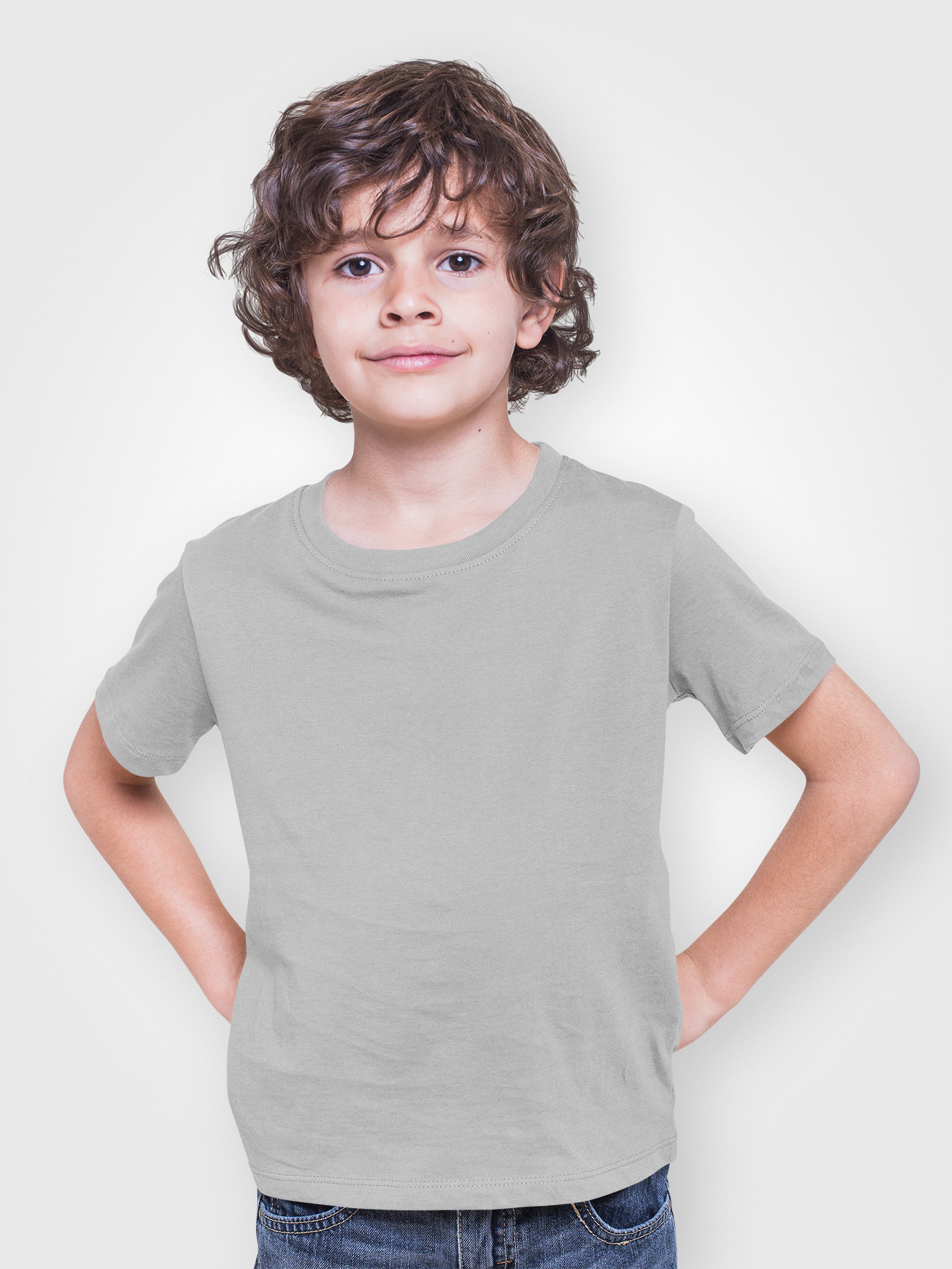 Boy's premium half sleeve t-shirt in  Grey Melange