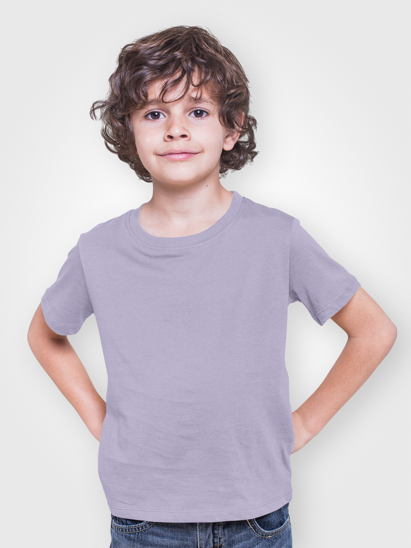 Boy Round Neck Half Sleeve Classic Lavender