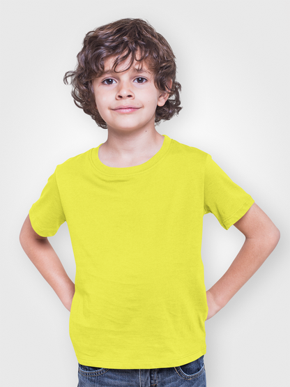 Boy Round Neck Half Sleeve Classic New Yellow