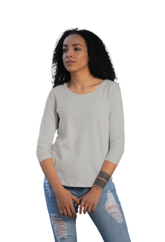 Female Round Neck Full Sleeve Grey Melange