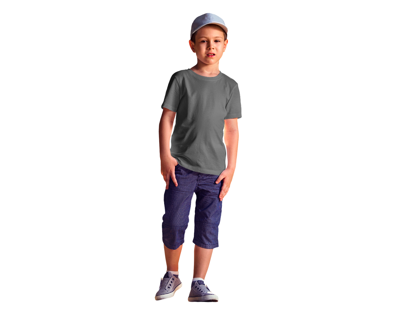 Boy's premium half sleeve t-shirt in Charcoal Melange