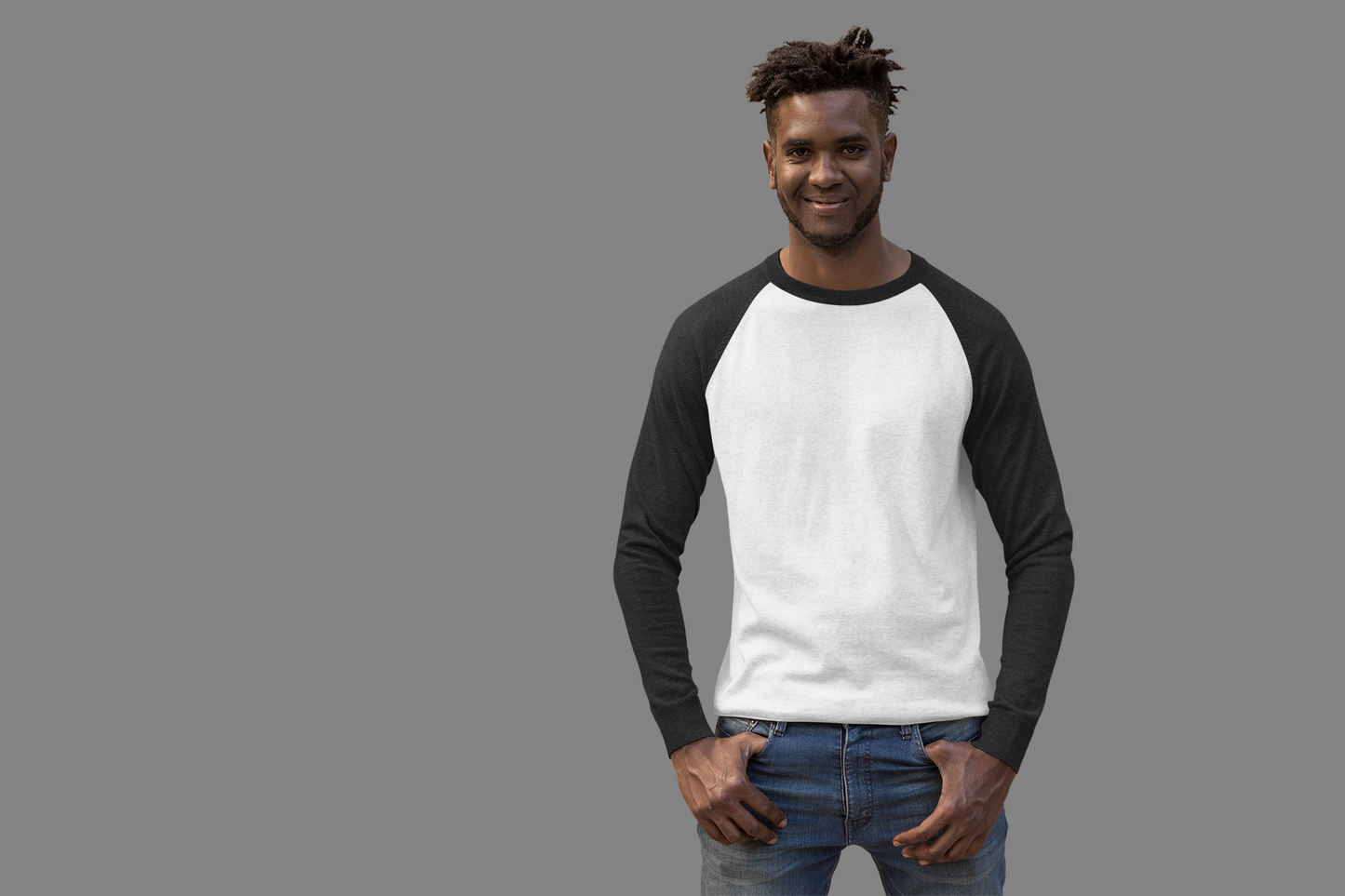 Male Raglan Full Sleeve Black White