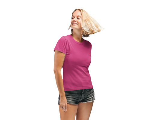 Premium Half Sleeve T-shirt in Pink