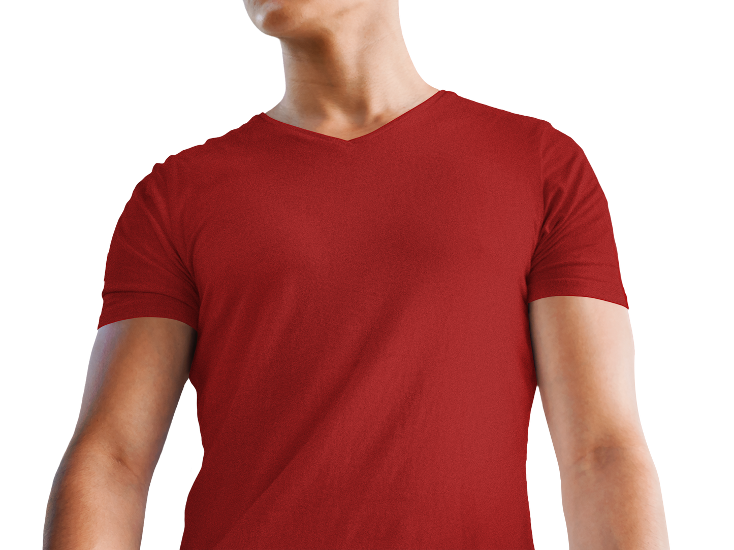 Male Vneck Half Sleeve Red