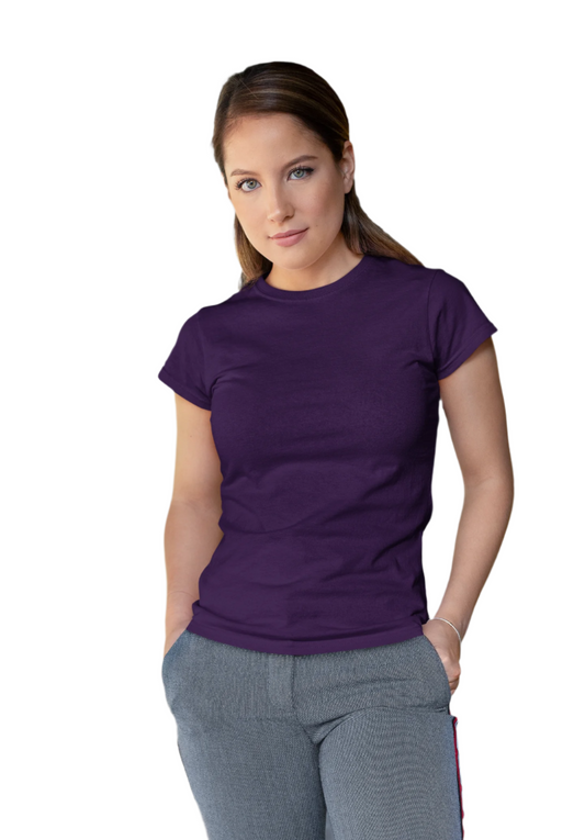 Premium Half Sleeve T-shirt in  Purple