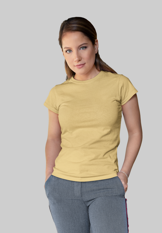 Premium Half Sleeve T-shirt in Beige