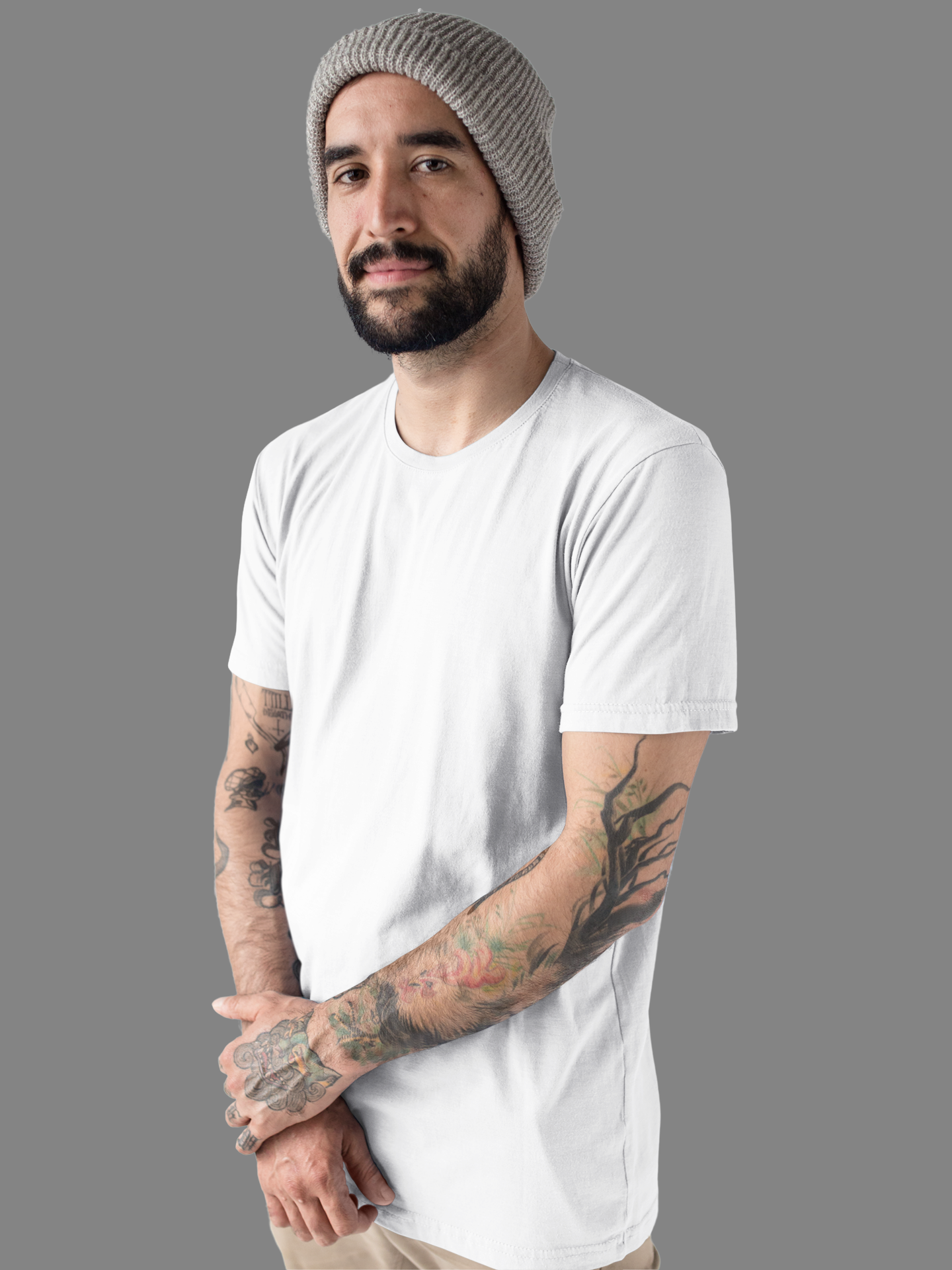 Premium Half Sleeve T-Shirt in Classic White