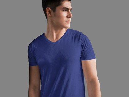 Male Vneck Half Sleeve Royal Blue